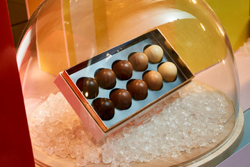 Detail of box of chocolates