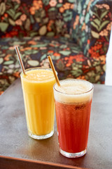 two refreshing fruit juices