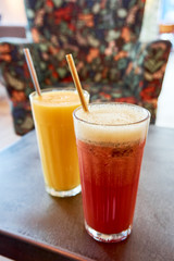 two refreshing fruit juices