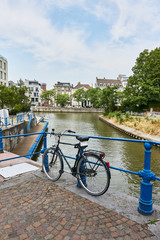bicycle in bridge over river