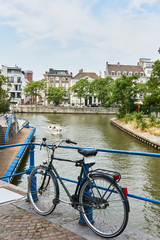 bicycle in bridge over river