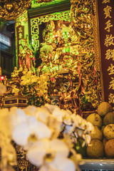 Obraz premium French Village and chinese temple Bana Hills, in Sun World, Danang, Central Vietnam