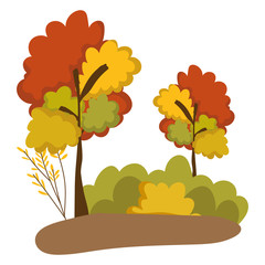 Abstract and autumn season trees design