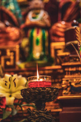 French Village and chinese temple Bana Hills, in Sun World, Danang, Central Vietnam