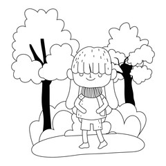 Isolated girl cartoon design vector illustration