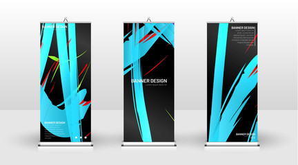 Vertical banner template design. can be used for brochures, covers, publications, etc. Colorful wave splash vector background design.