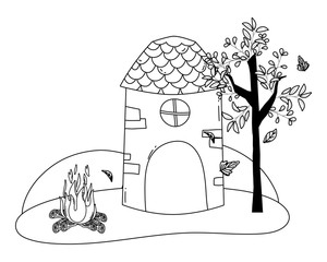 Isolated house of fairytale vector design