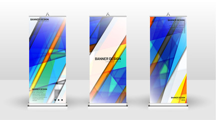 Vertical banner template design. can be used for brochures, covers, publications, etc. Geometric shapes vector design of modern backgrounds