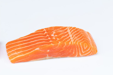 Fillet of salmon isolated on white background
