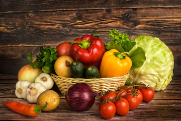 fresh vegetables in a basket