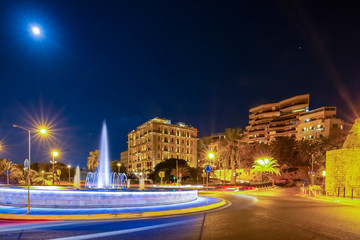 Fototapeta na wymiar City Center of Heraklion on Crete At Night Time