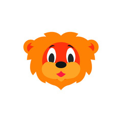 Cute Lion Face Emoticon Emoji Expression Illustration logo