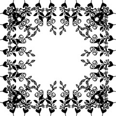 Retro design in style frame leaves and flower, for pattern of wallpaper card. Vector