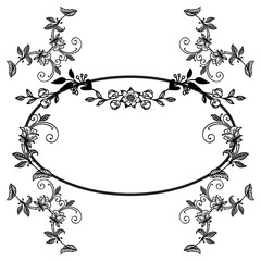 Floral frame ornament, for template of various card. Vector