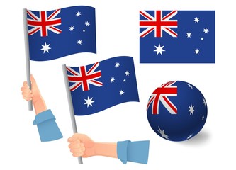 Australia flag in hand icon