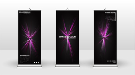 Vertical banner template design. can be used for brochures, covers, publications, etc.black background pattern texture futuristic geometric art
