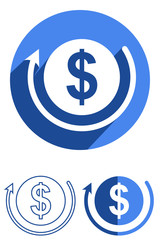 Obraz premium US dollar coin flat icon set.