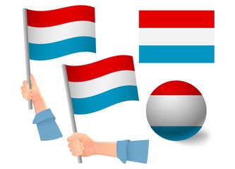 luxembourg flag in hand icon
