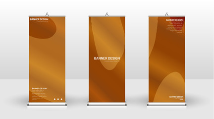 Vertical banner template design. can be used for brochures, covers, publications, etc. Concept of a wave background wood pattern
