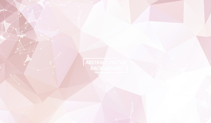 Brown White Geometric Polygonal background molecule and communication. Connected lines with dots. Minimalism background. Concept of the science, chemistry, biology, medicine, technology.