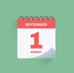 Day calendar with date September 1