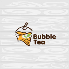 bubble tea logo icon graphic template