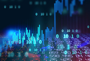 technical financial graph on technology abstract background