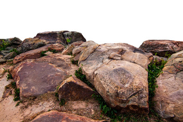 The trees.Rocks and Stone on the Mountain .Isolated on White background