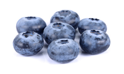 Fresh blueberries isolated on white