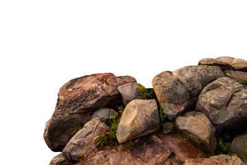 The trees.Rocks and Stone on the Mountain .Isolated on White background