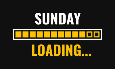 sunday loading with progress bar, vector illustration