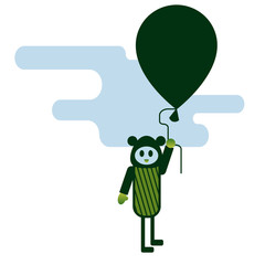 Flying man flat color illustration