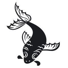 Fish flat color illustration on white