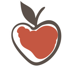 Red apple flat color illustration