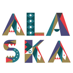 Alaska flat color illustration on white
