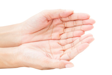 Woman Hands isolated on white background. This had clipping path.