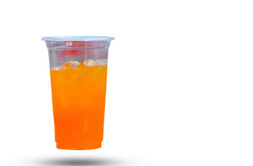 Glass of orange juice on isolated on white background. This had clipping path.