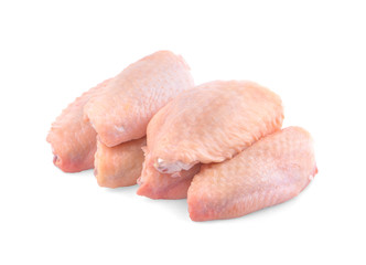 raw chicken wings on a white background