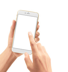 Hand holding smartphone device