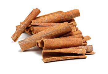 Cinnamon on a white background