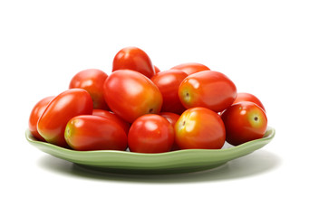 cherry tomatoes on white background 