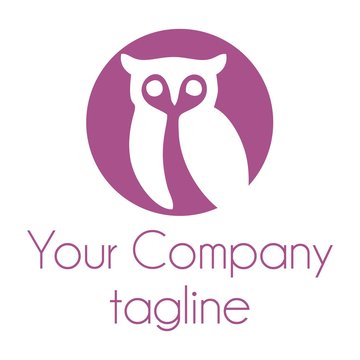 simple owl in circle shape for company vector logo