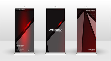 Obraz premium Vertical banner template design. can be used for brochures, covers, publications, etc. The concept of technology background in red