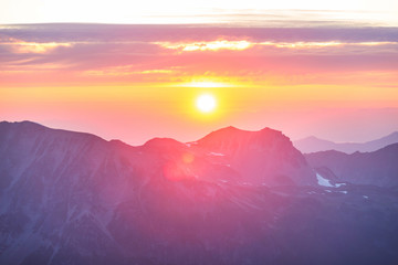 Mountains on sunset