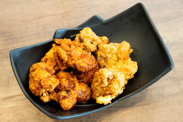 Korean style fried chicken on the table