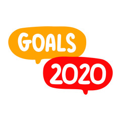 Goals 2020. Hand drawn vector illustration on white background.