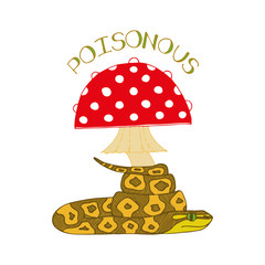 Isolated doodle poisonous concept.