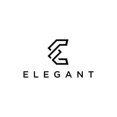 Illustration abstract modern letter E geometric unique simple elegant logo design