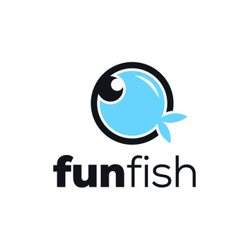 Illustration Logo for modern funny fish like a circle sign inspiration