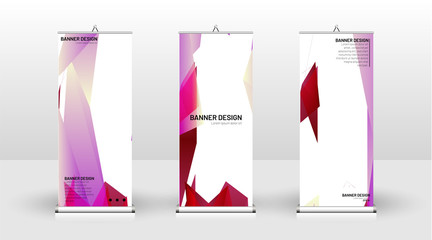 Vertical banner template design. can be used for brochures, covers, publications, etc. the concept of a triangular design background pattern